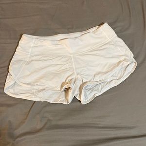 White lululemon athletic shorts